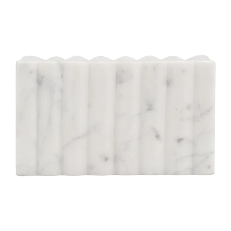 White Marble Ridged Box
