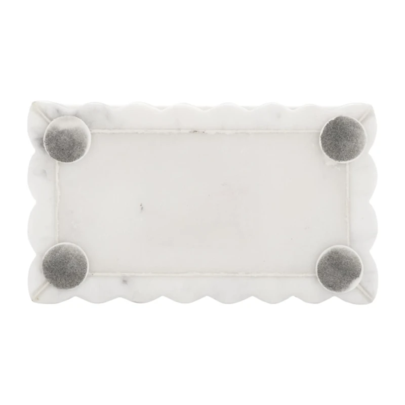 White Marble Ridged Box
