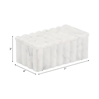 White Marble Ridged Box