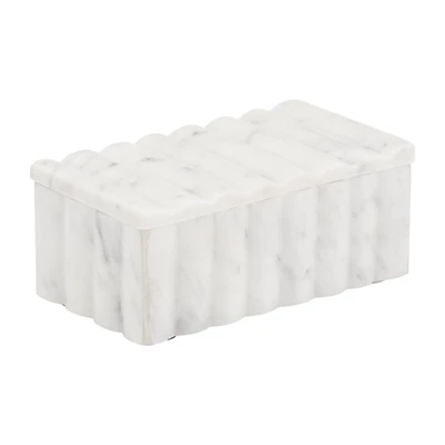 White Marble Ridged Box