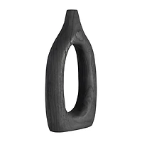 Black Wood Cut-Out Vase, 14 in.