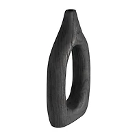 Black Wood Cut-Out Vase, 14 in.