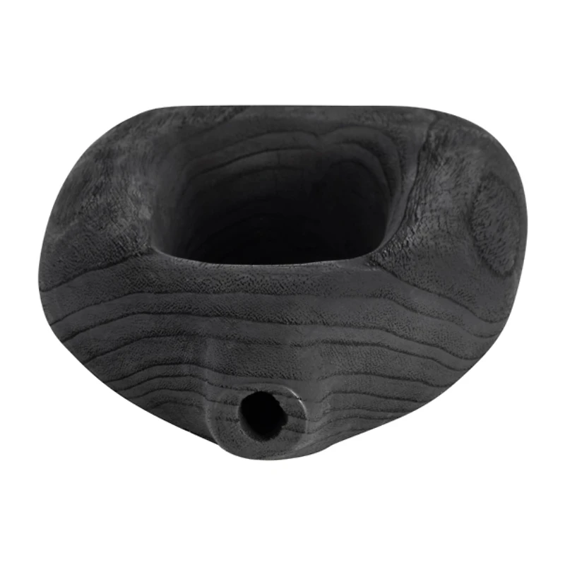 Black Wood Cut-Out Vase, 14 in.