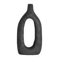 Black Wood Cut-Out Vase, 14 in.