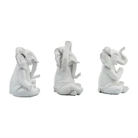 Yoga Elephant Statues, Set of 3