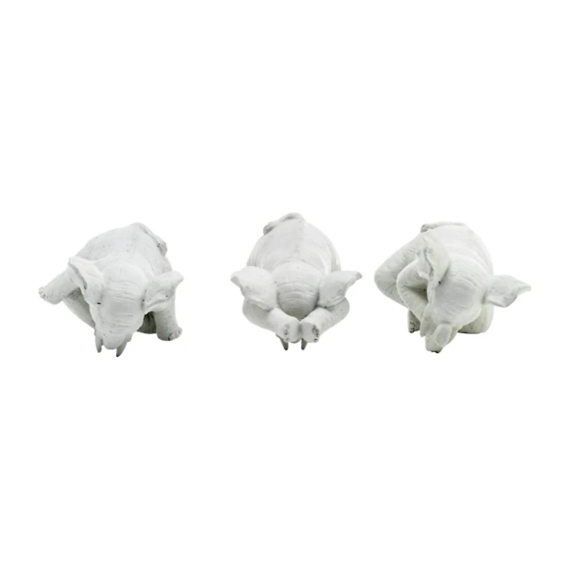 Yoga Elephant Statues, Set of 3