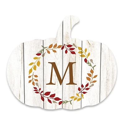 Personalized Monogram Pumpkin Shaped Wall Plaque