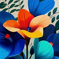 Ultra Violet Blooms II Framed Canvas Art Print