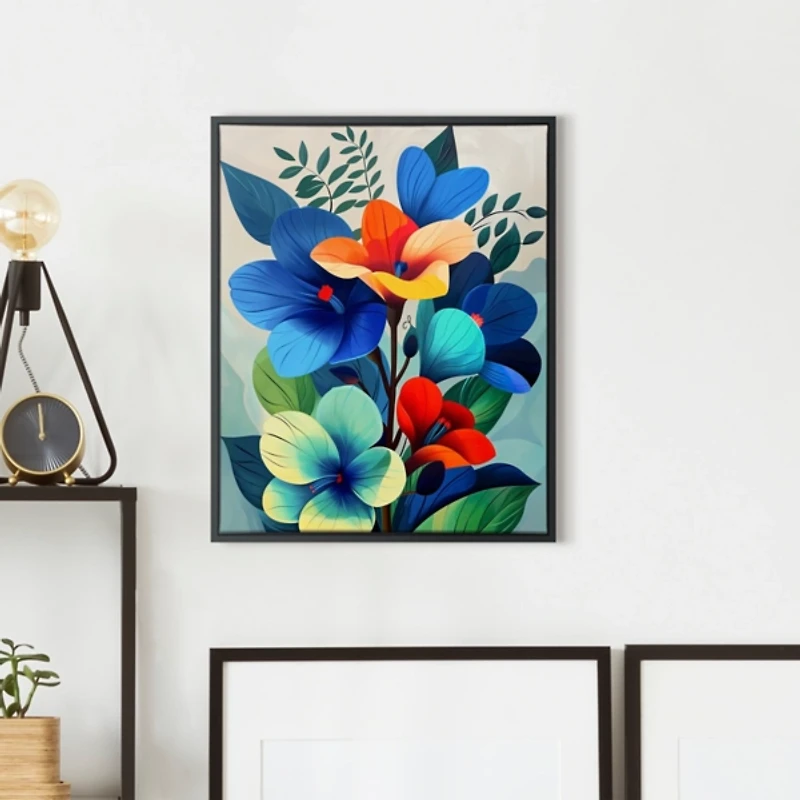 Ultra Violet Blooms II Framed Canvas Art Print