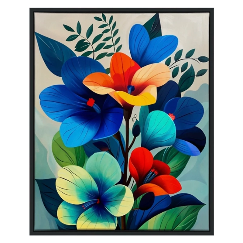 Ultra Violet Blooms II Framed Canvas Art Print