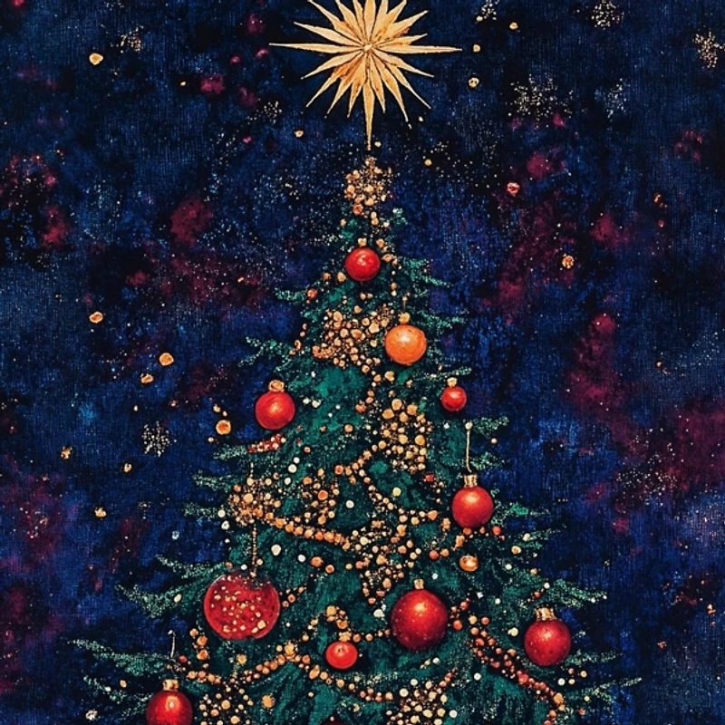 Homestead Christmas Tree Canvas Art Print