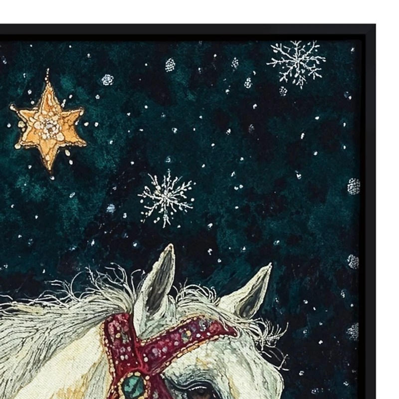 Saddle Up St. Nick Christmas Canvas Art Print