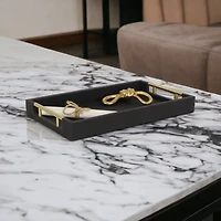 Faux Leather Black Tray