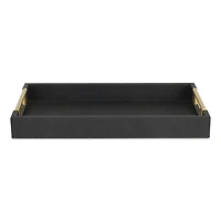 Faux Leather Black Tray