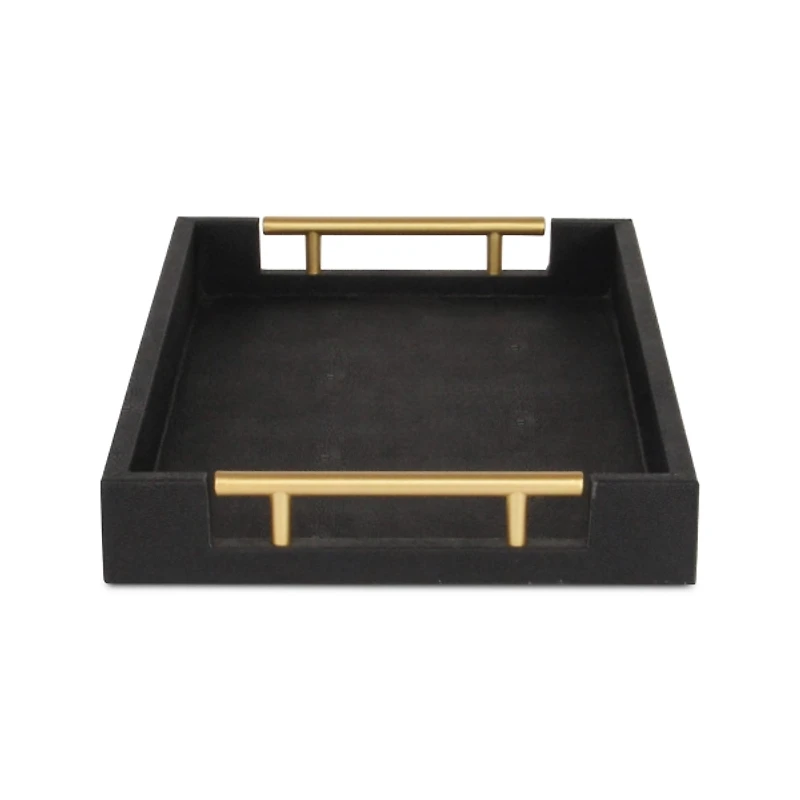 Faux Leather Black Tray