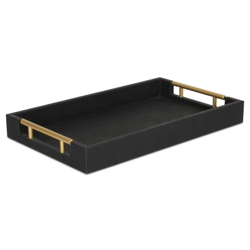 Faux Leather Black Tray