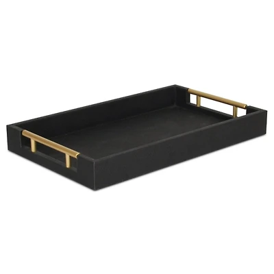 Faux Leather Black Tray