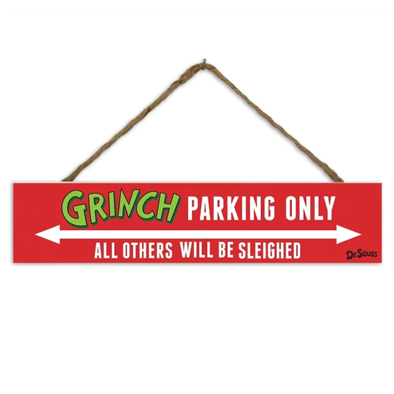 Grinch Parking Only Hanging Wall Plaque