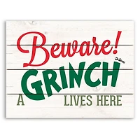 A Grinch Lives Here Wall Plaque