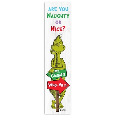 Naughty or Nice The Grinch Porch Board