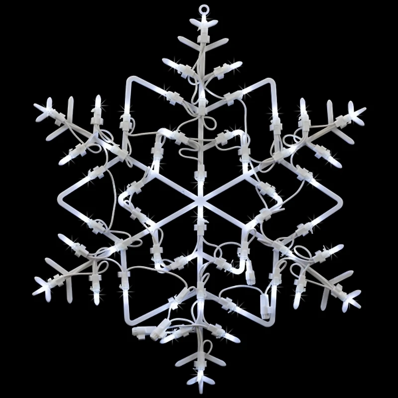 White LED Snowflake Window Silhouette