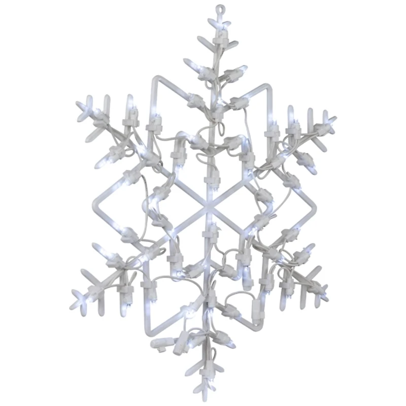 White LED Snowflake Window Silhouette