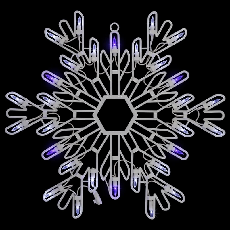 LED White and Blue Snowflake Decoration, 16 in.