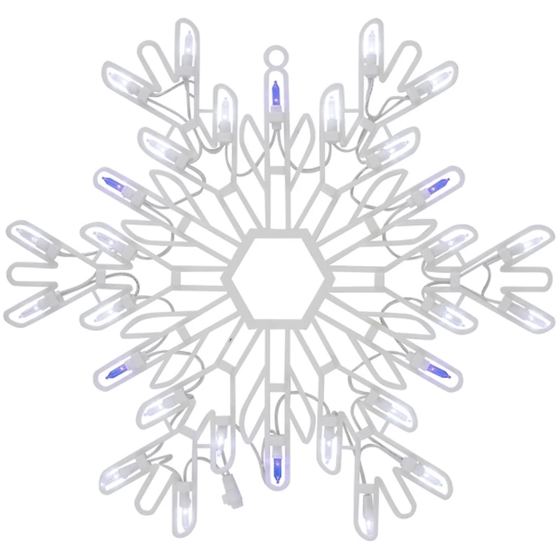 LED White and Blue Snowflake Decoration, 16 in.