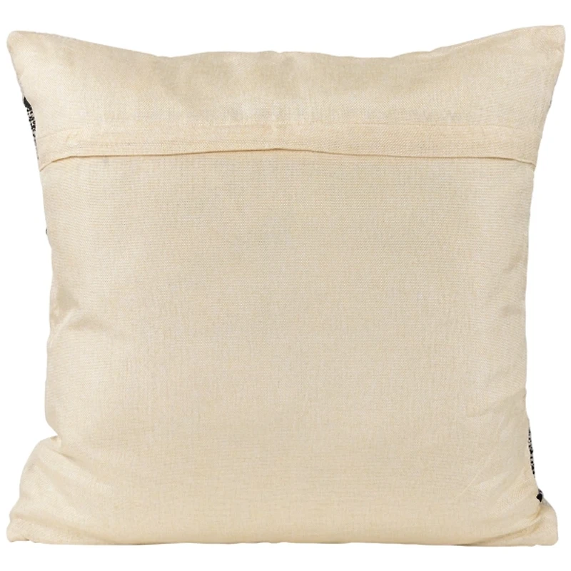 Black and Cream Textured Indoor/Outdoor Pillow