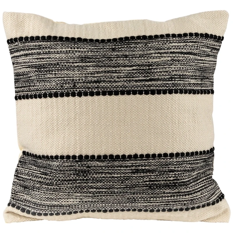 Black and Cream Textured Indoor/Outdoor Pillow