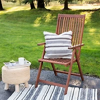 Gray and Cream Striped Indoor/Outdoor Pillow