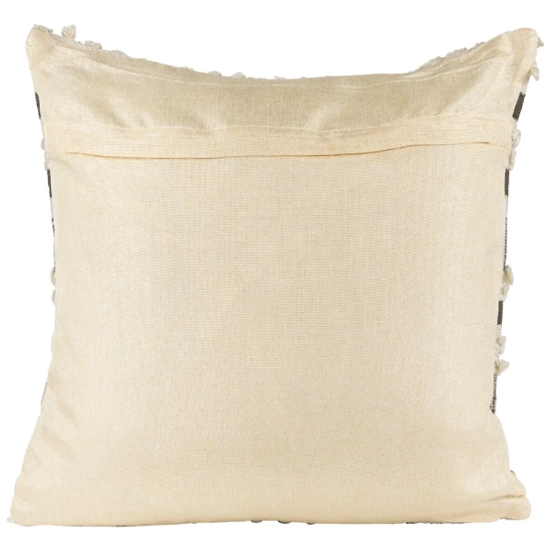 Gray and Cream Striped Indoor/Outdoor Pillow