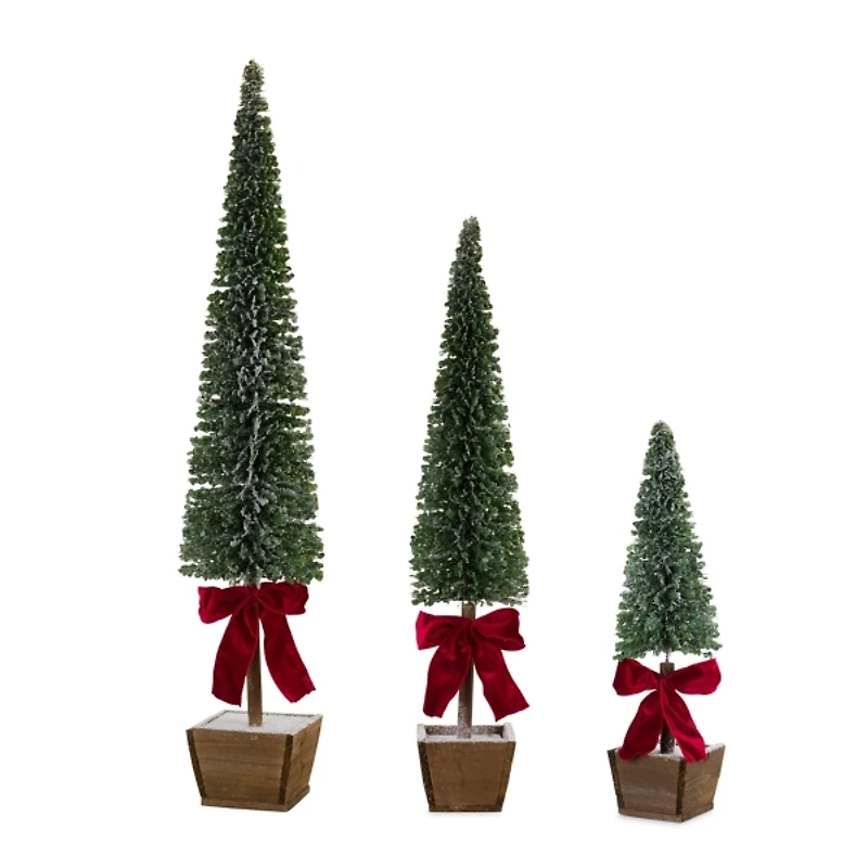 Bottle Brush Pine Christmas Trees, Set of 3