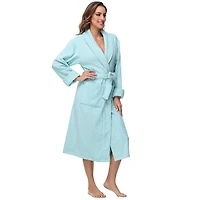 Women's Aqua Cotton Terry Robe, L/XL