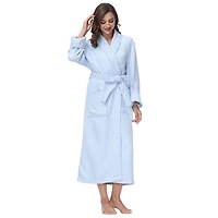 Women's Blue Waffle Knit Robe, S/M