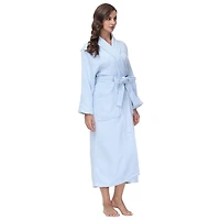 Women's Blue Waffle Knit Robe, S/M
