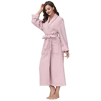 Women's Pink Waffle Knit Robe, S/M