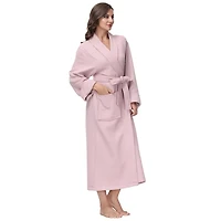 Women's Pink Waffle Knit Robe, S/M