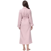 Women's Pink Waffle Knit Robe, S/M