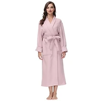 Women's Pink Waffle Knit Robe, S/M
