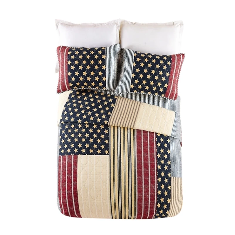 Stars and Striped Patch 2-pc. Twin Quilt Set