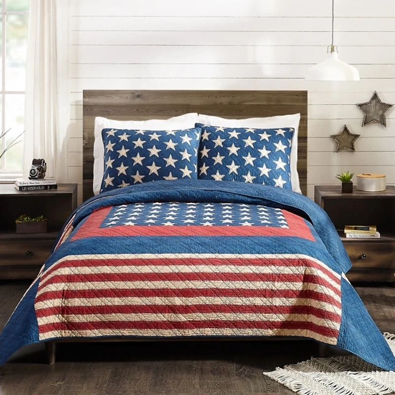 Americana Patch 3-pc. King Quilt Set