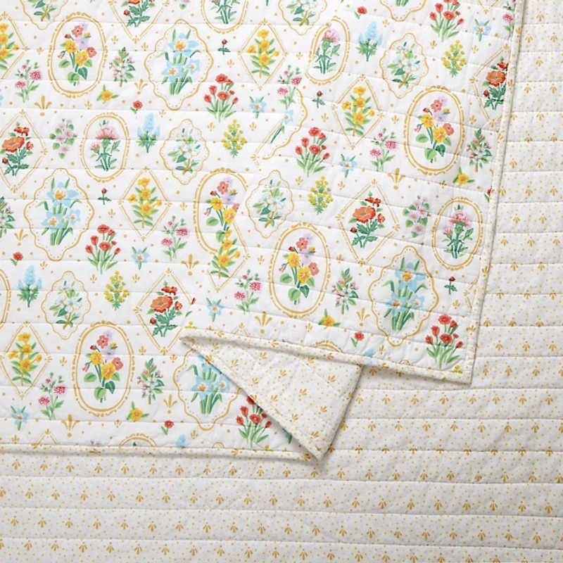 Floral Wallpaper 2-pc. Twin Quilt Set