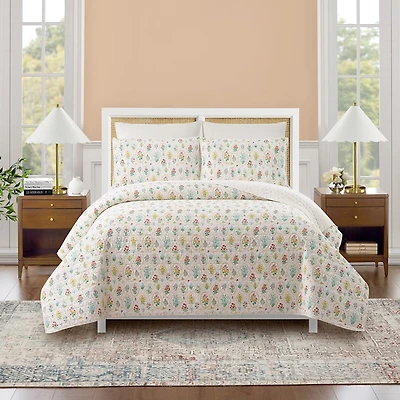 Floral Wallpaper 3-pc. Full/Queen Quilt Set