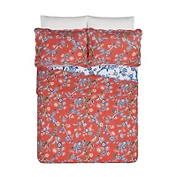 Red Floral Dreams 3-pc. King Quilt Set
