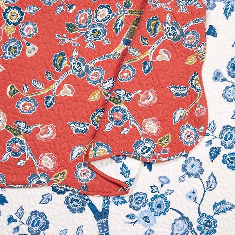 Red Floral Dreams 3-pc. King Quilt Set