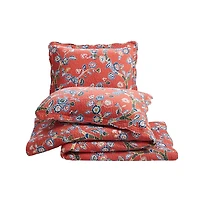 Red Floral Dreams 3-pc. King Quilt Set