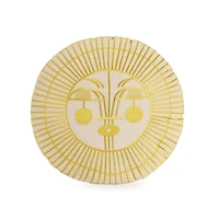Round Yellow Sunshine Face Pillow