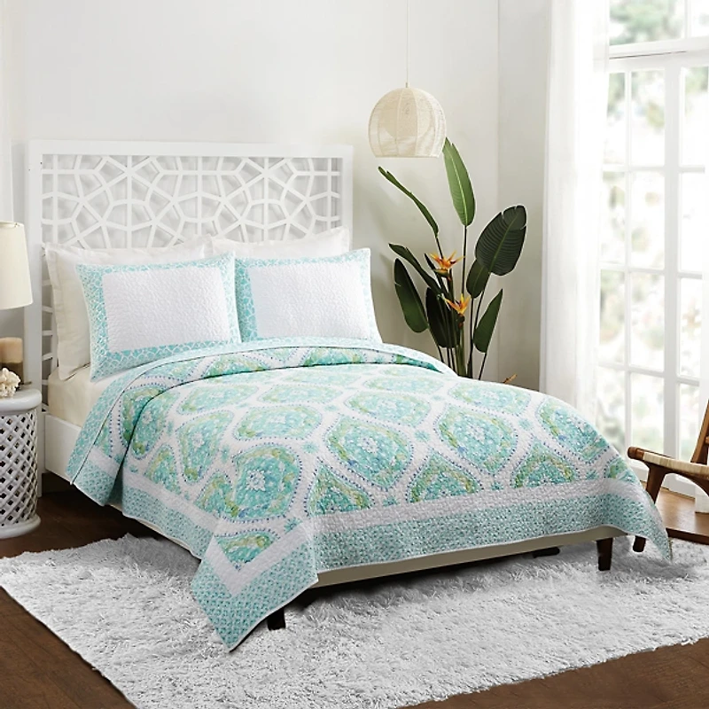 Blue Bohemian Breeze 3-pc. King Quilt Set