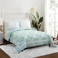 Blue Bohemian Breeze 3-pc. King Quilt Set